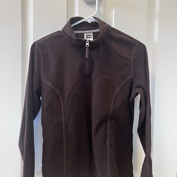 The North Face Brown Quarter Zip Fleece Pullover Top TKA 100 Women’s Size M - Picture 9 of 12